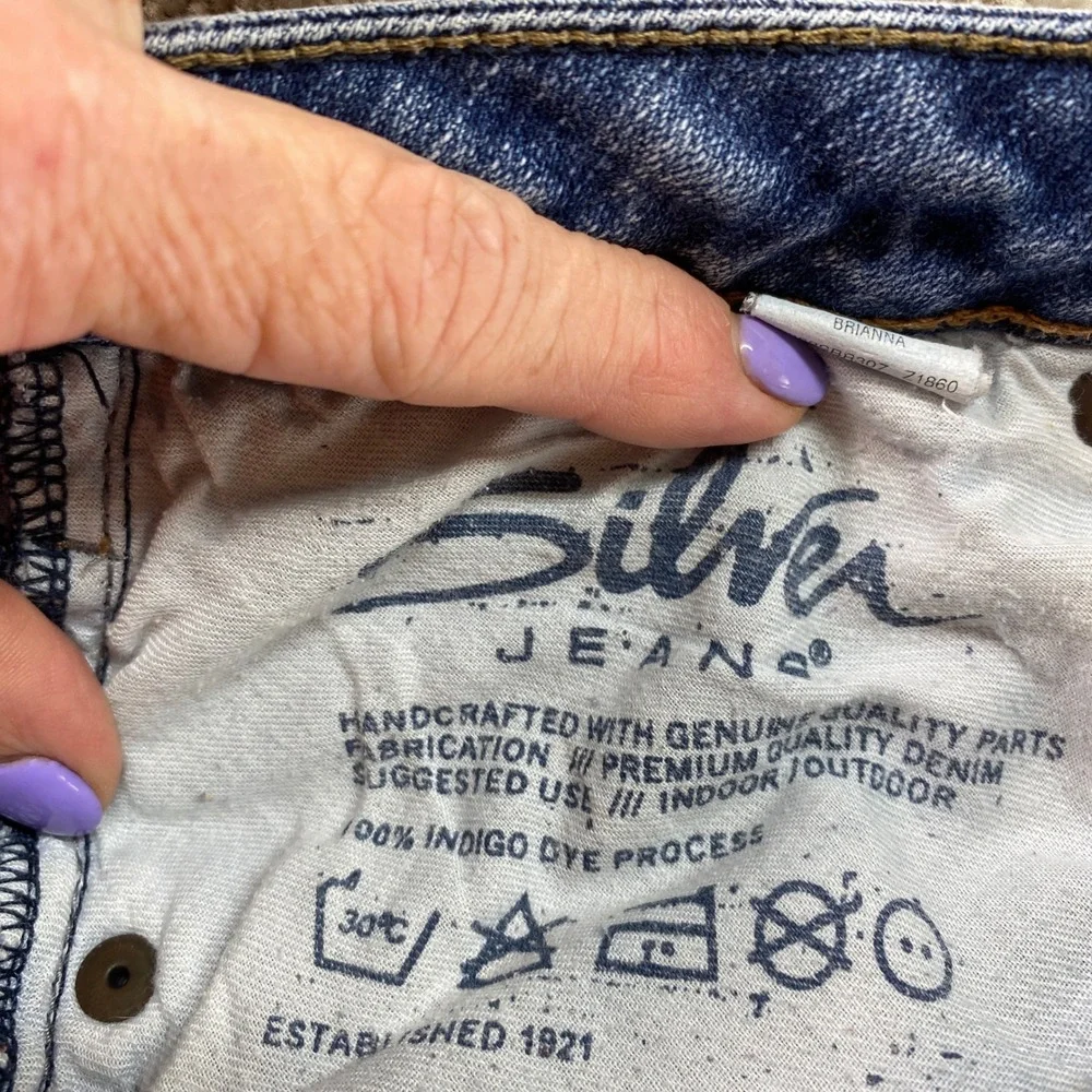 Silver Jeans Brianna Bootcut Womens 31 Blue Denim Low Rise Raw Hem‎ L31860